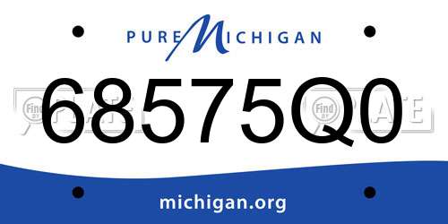 68575Q0 Michigan License Plate