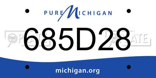 685D28 Michigan License Plate