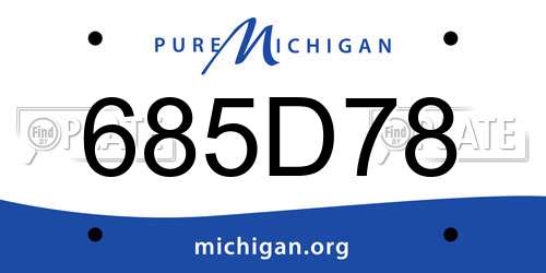 685D78 Michigan License Plate