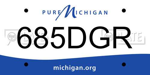685DGR Michigan License Plate