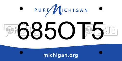 685OT5 Michigan License Plate