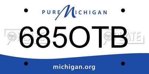 685OTB Michigan License Plate