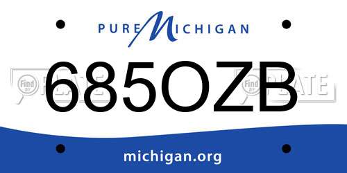 685OZB Michigan License Plate
