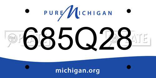 685Q28 Michigan License Plate