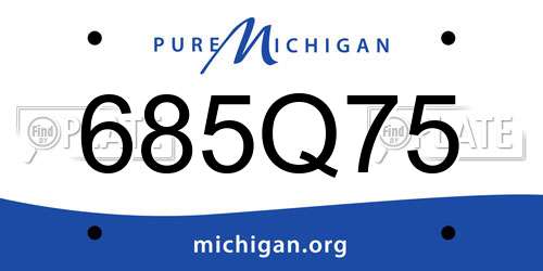 685Q75 Michigan License Plate