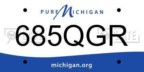 685QGR Michigan License Plate