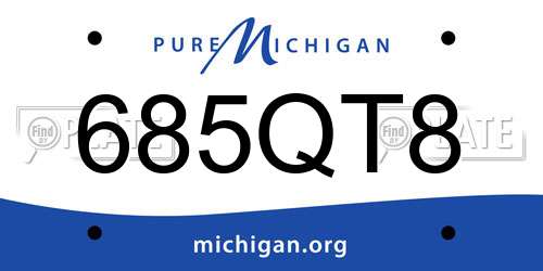 685QT8 Michigan License Plate