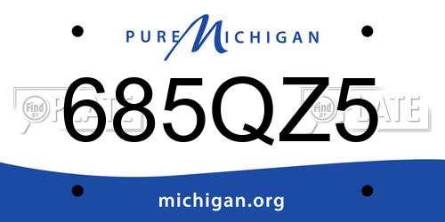 685QZ5 Michigan License Plate