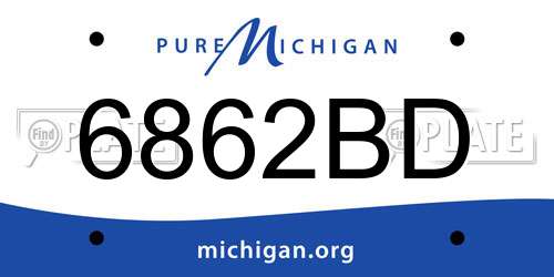 6862BD Michigan License Plate