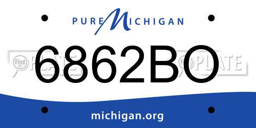 6862BO Michigan License Plate