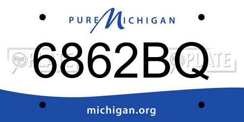 6862BQ Michigan License Plate