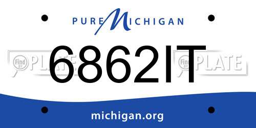 6862IT Michigan License Plate