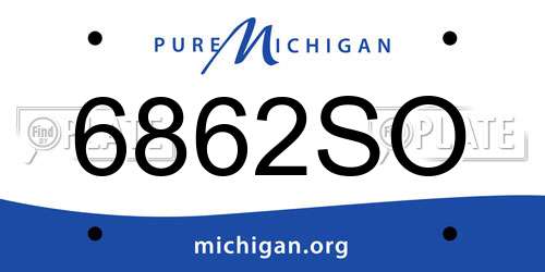 6862SO Michigan License Plate