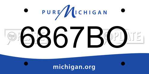 6867BO Michigan License Plate