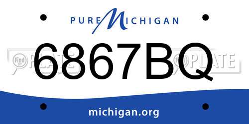 6867BQ Michigan License Plate