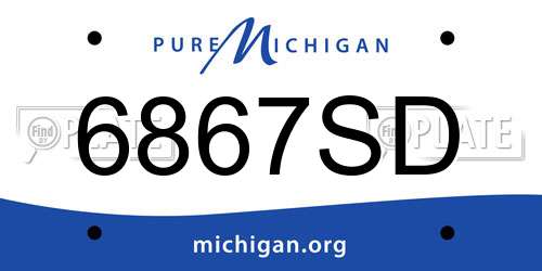 6867SD Michigan License Plate