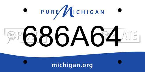 686A64 Michigan License Plate