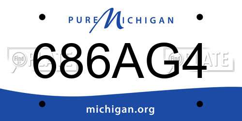 686AG4 Michigan License Plate