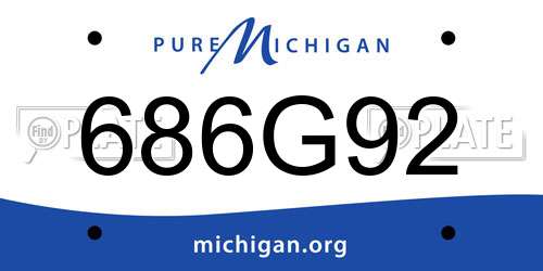 686G92 Michigan License Plate