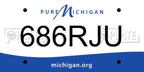 686RJU Michigan License Plate