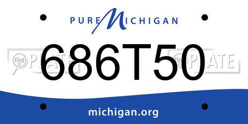 686T50 Michigan License Plate