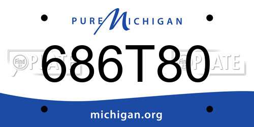 686T80 Michigan License Plate