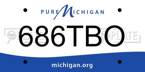 686TBO Michigan License Plate