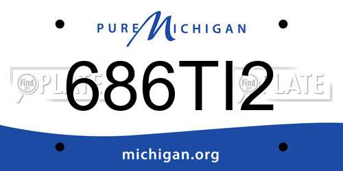 686TI2 Michigan License Plate