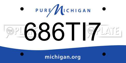 686TI7 Michigan License Plate