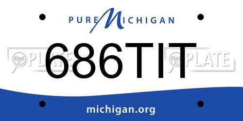 686TIT Michigan License Plate