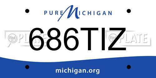 686TIZ Michigan License Plate
