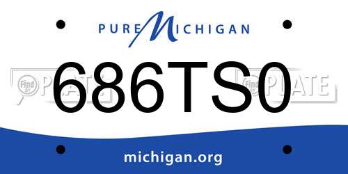 686TS0 Michigan License Plate