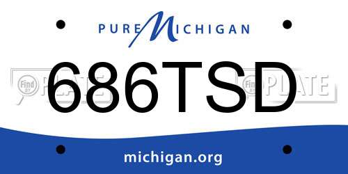 686TSD Michigan License Plate