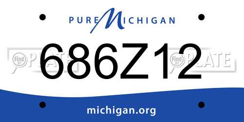 686Z12 Michigan License Plate