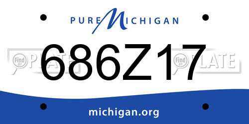 686Z17 Michigan License Plate