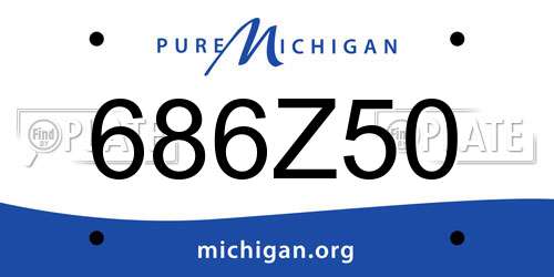 686Z50 Michigan License Plate