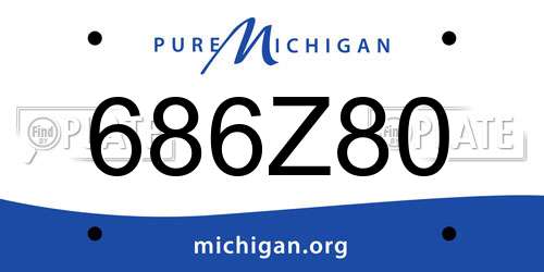 686Z80 Michigan License Plate