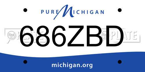 686ZBD Michigan License Plate