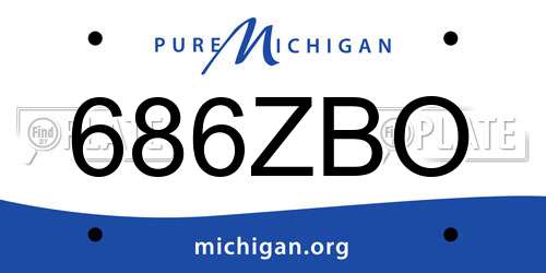 686ZBO Michigan License Plate