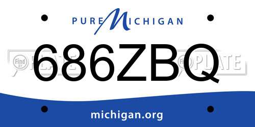 686ZBQ Michigan License Plate