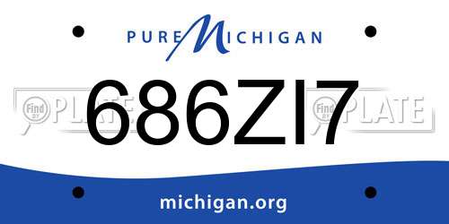686ZI7 Michigan License Plate