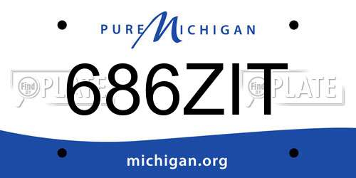 686ZIT Michigan License Plate