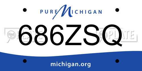 686ZSQ Michigan License Plate