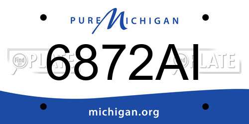 6872AI Michigan License Plate