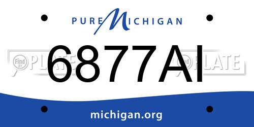 6877AI Michigan License Plate