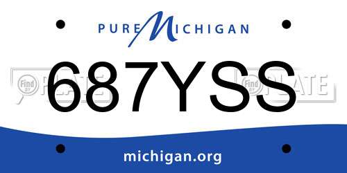 687YSS Michigan License Plate