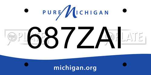 687ZAI Michigan License Plate
