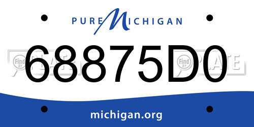 68875D0 Michigan License Plate