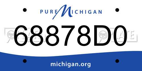 68878D0 Michigan License Plate