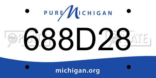 688D28 Michigan License Plate